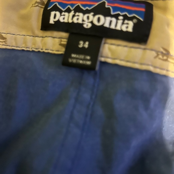 Men Patagonia board shorts surf size 34 beach wear 100% nylon blue/gray - Picture 4 of 5